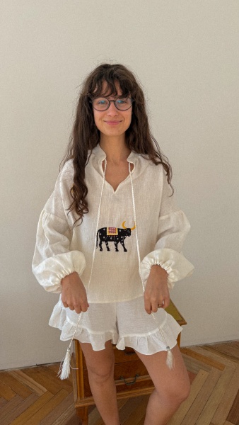 Блуза Blanca white linen 