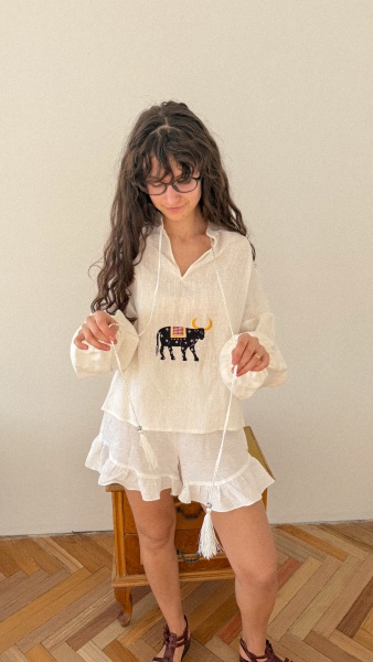 Блуза Blanca white linen 