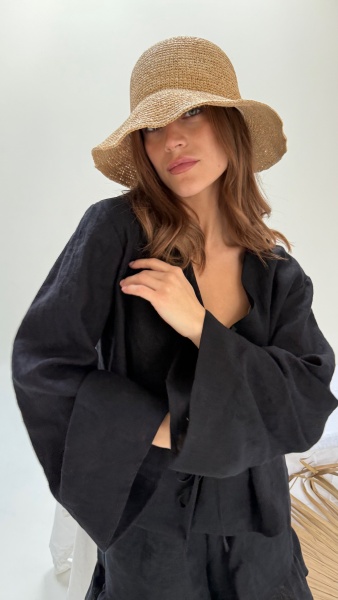 Блуза Eva black linen 